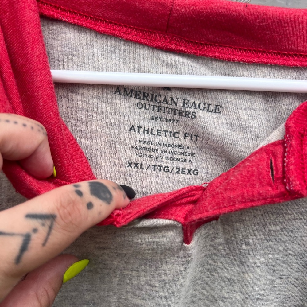 Red and grey American Eagle hoodie - Picture 3 of 3
